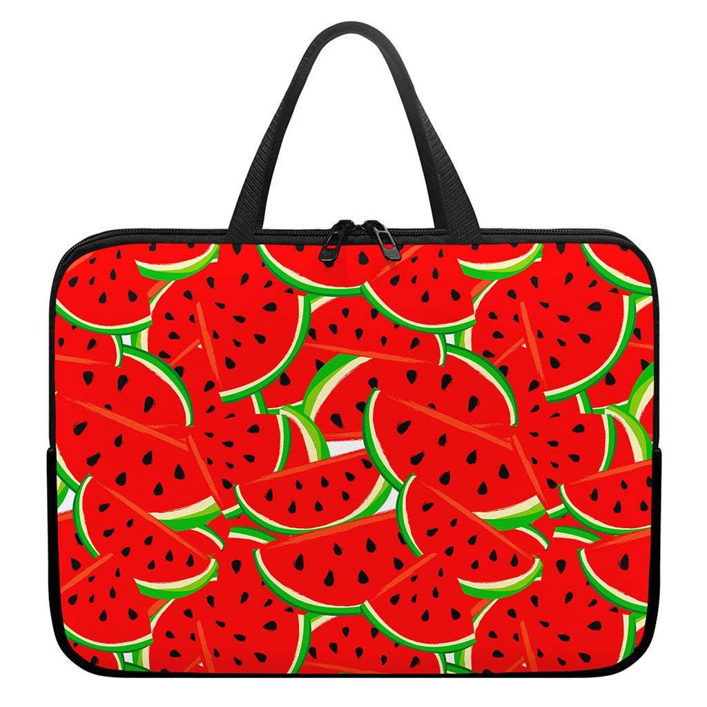 Cute Watermelon Pieces Pattern Print Laptop Sleeve With Handle