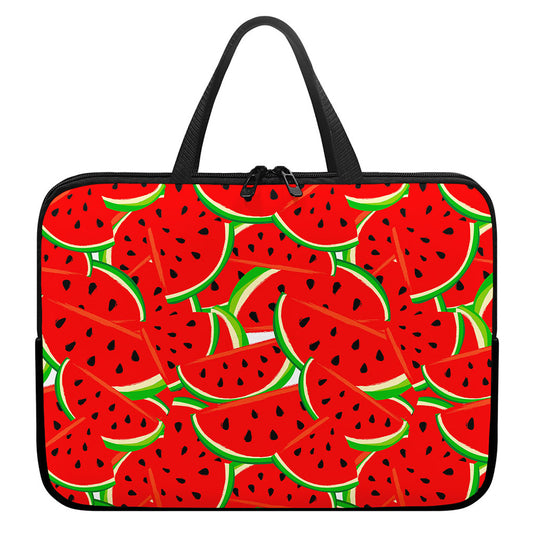 Cute Watermelon Pieces Pattern Print Laptop Sleeve With Handle