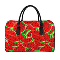 Cute Watermelon Pieces Pattern Print Leather Duffel Bag