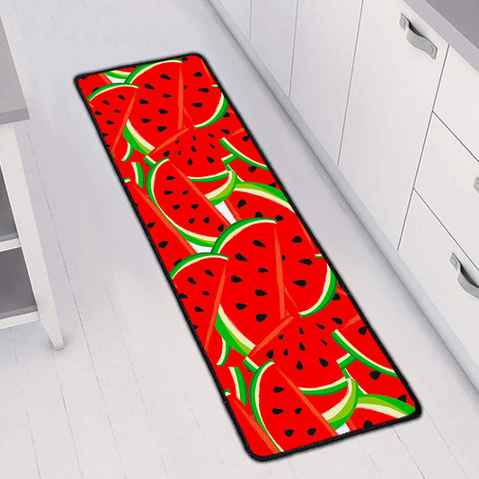 Cute Watermelon Pieces Pattern Print Long Kitchen Mat