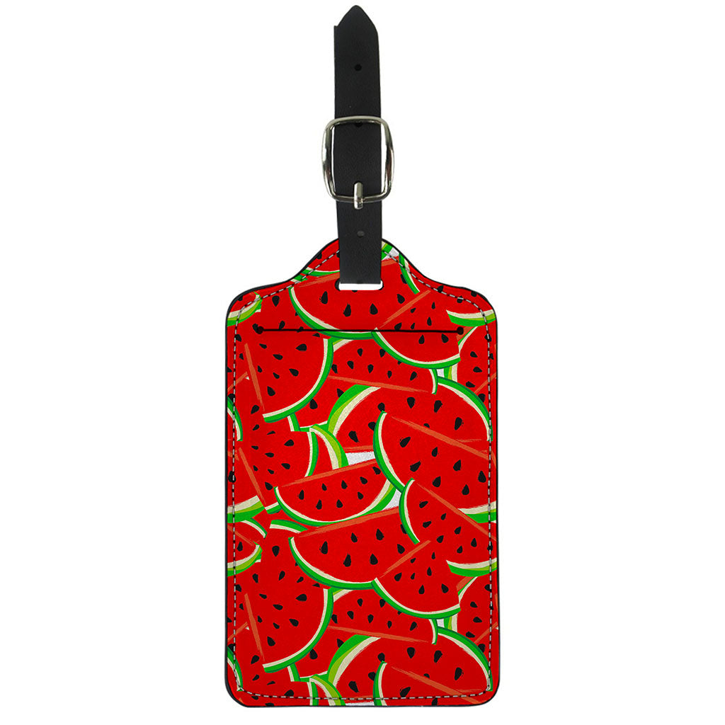 Cute Watermelon Pieces Pattern Print Luggage Tag