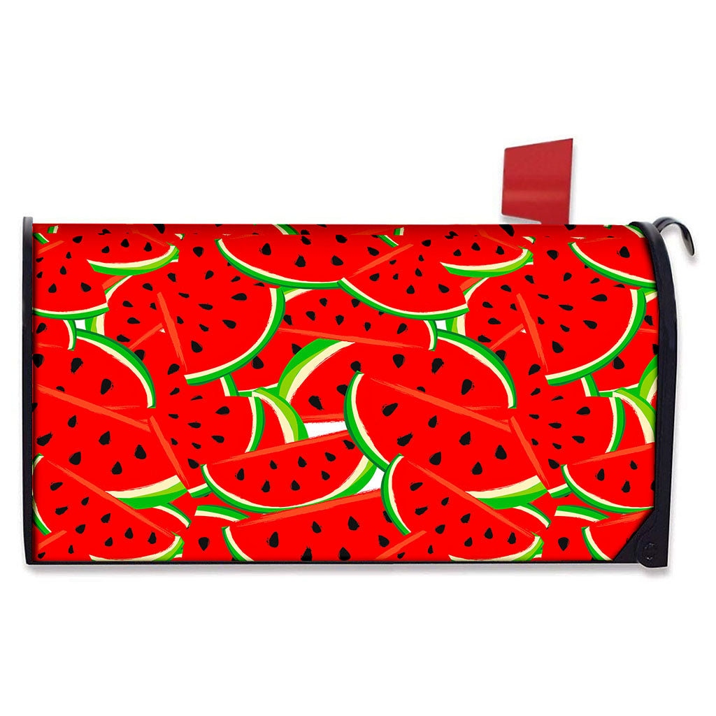 Cute Watermelon Pieces Pattern Print Mailbox Cover