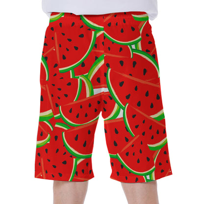 Cute Watermelon Pieces Pattern Print Men's Beach Shorts