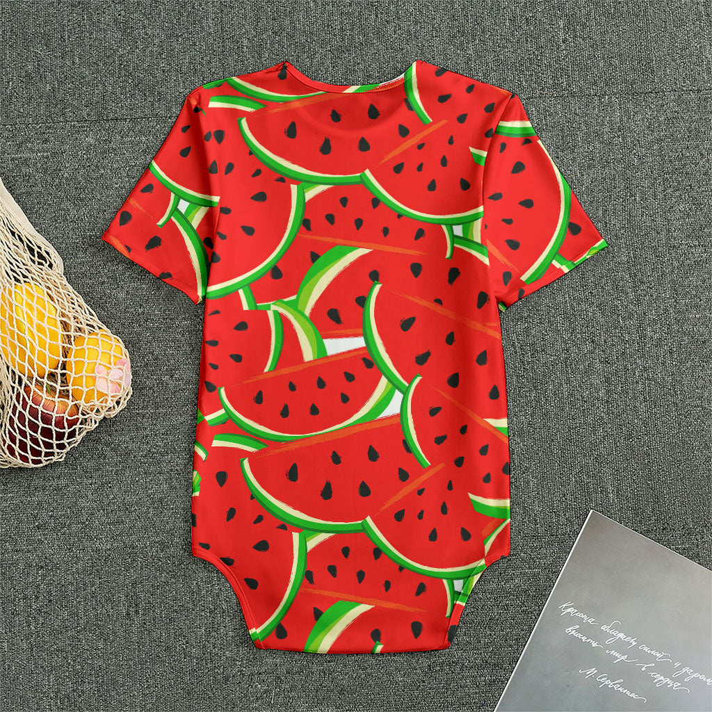Cute Watermelon Pieces Pattern Print Men's Bodysuit