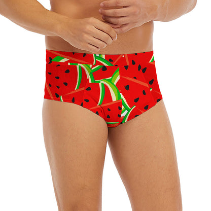 Cute Watermelon Pieces Pattern Print Men's Briefs