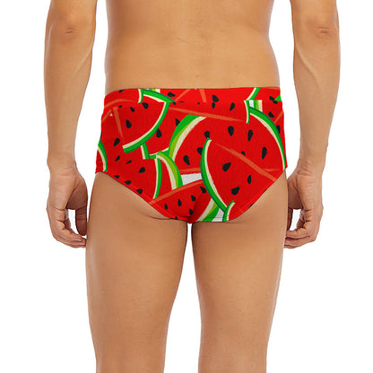 Cute Watermelon Pieces Pattern Print Men's Briefs