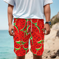 Cute Watermelon Pieces Pattern Print Men's Cargo Shorts