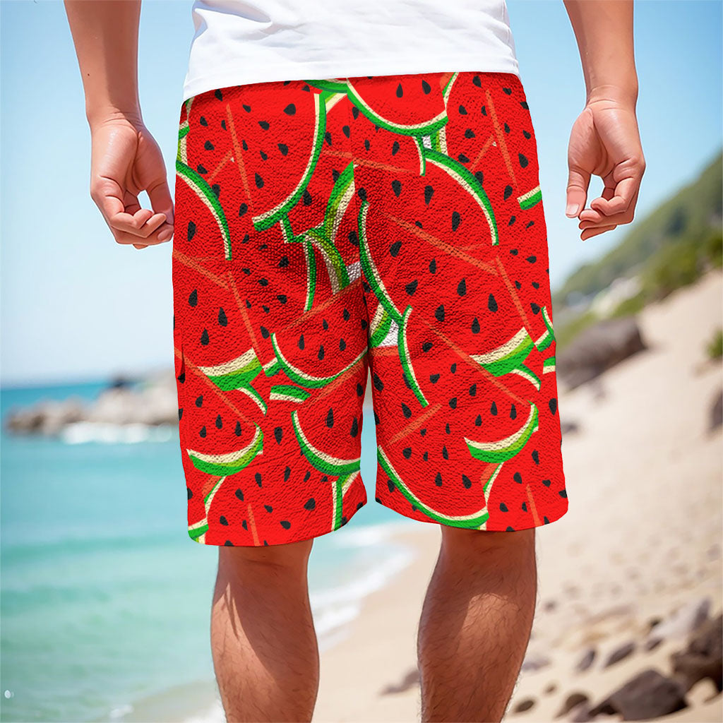 Cute Watermelon Pieces Pattern Print Men's Cargo Shorts
