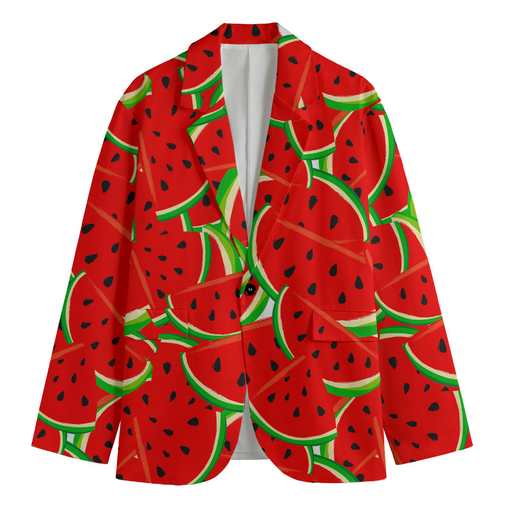 Cute Watermelon Pieces Pattern Print Men's Cotton Blazer