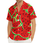 Cute Watermelon Pieces Pattern Print Men's Deep V-Neck Shirt