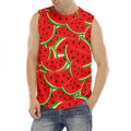 Cute Watermelon Pieces Pattern Print Men's Fitness Tank Top