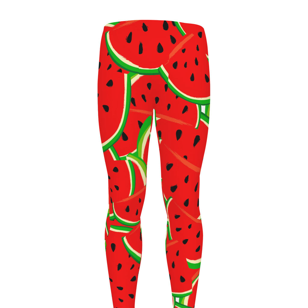 Cute Watermelon Pieces Pattern Print Men's leggings
