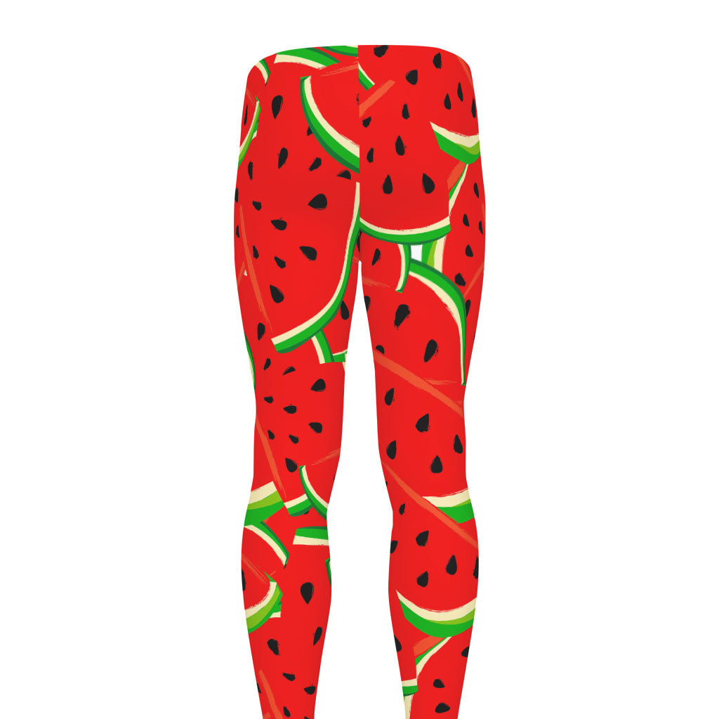 Cute Watermelon Pieces Pattern Print Men's leggings