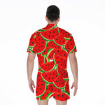 Cute Watermelon Pieces Pattern Print Men's Rompers