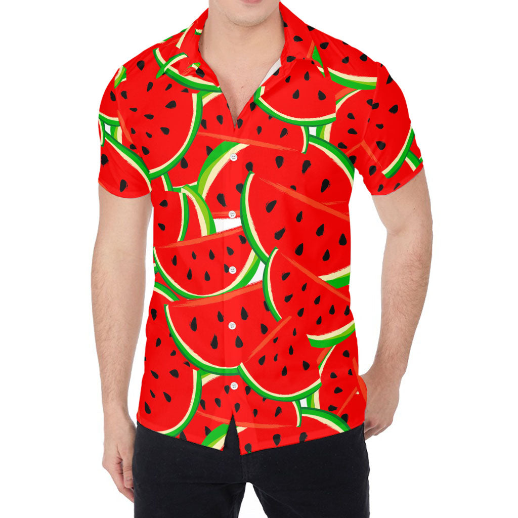 Cute Watermelon Pieces Pattern Print Men's Shirt