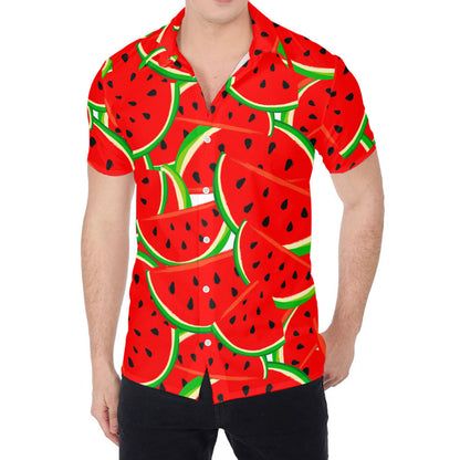 Cute Watermelon Pieces Pattern Print Men's Shirt