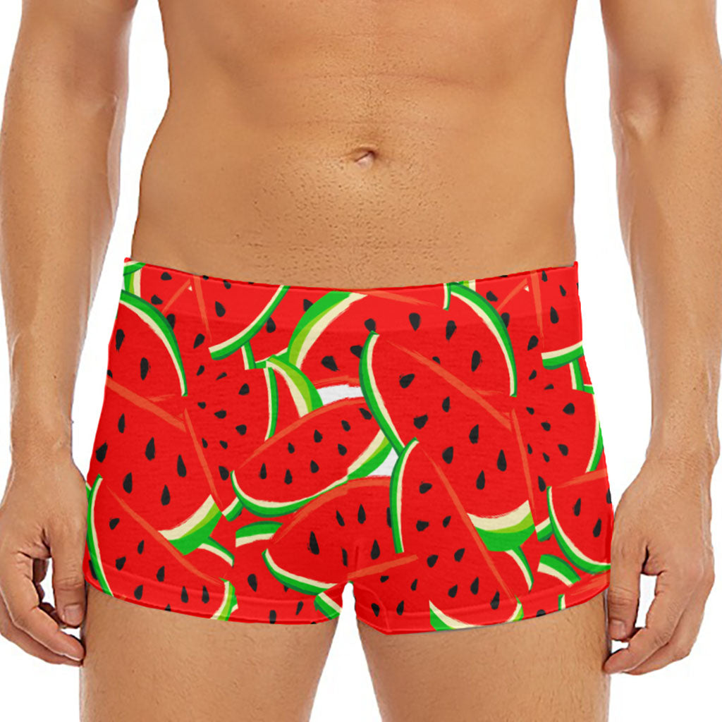 Cute Watermelon Pieces Pattern Print Men's Short Boxer Briefs