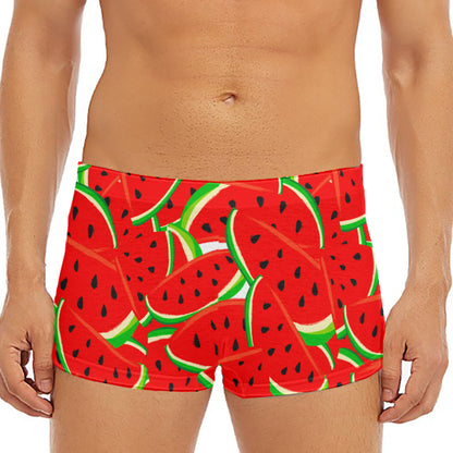Cute Watermelon Pieces Pattern Print Men's Short Boxer Briefs