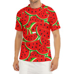 Cute Watermelon Pieces Pattern Print Men's Short Sleeve Rash Guard