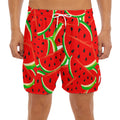 Cute Watermelon Pieces Pattern Print Men's Split Running Shorts
