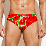Cute Watermelon Pieces Pattern Print Men's Swim Briefs