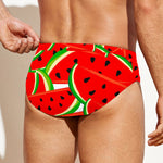 Cute Watermelon Pieces Pattern Print Men's Swim Briefs