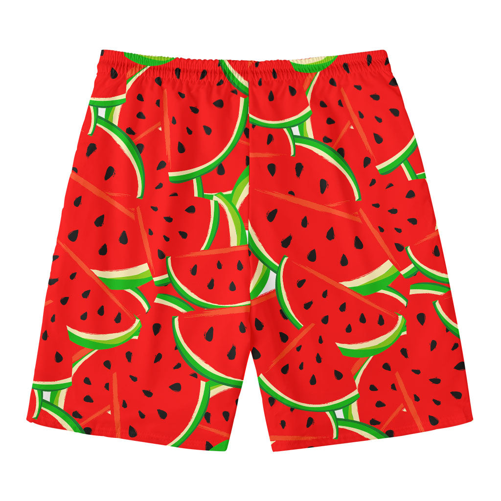 Cute Watermelon Pieces Pattern Print Men's Swim Trunks