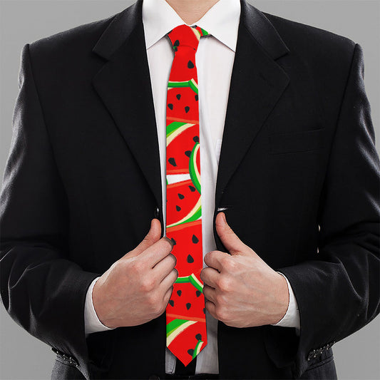 Cute Watermelon Pieces Pattern Print Necktie