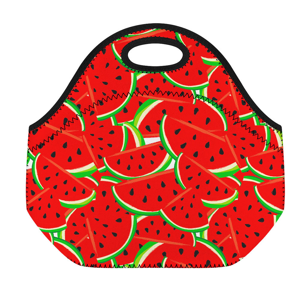 Cute Watermelon Pieces Pattern Print Neoprene Lunch Bag