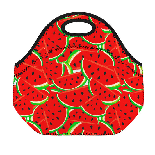 Cute Watermelon Pieces Pattern Print Neoprene Lunch Bag