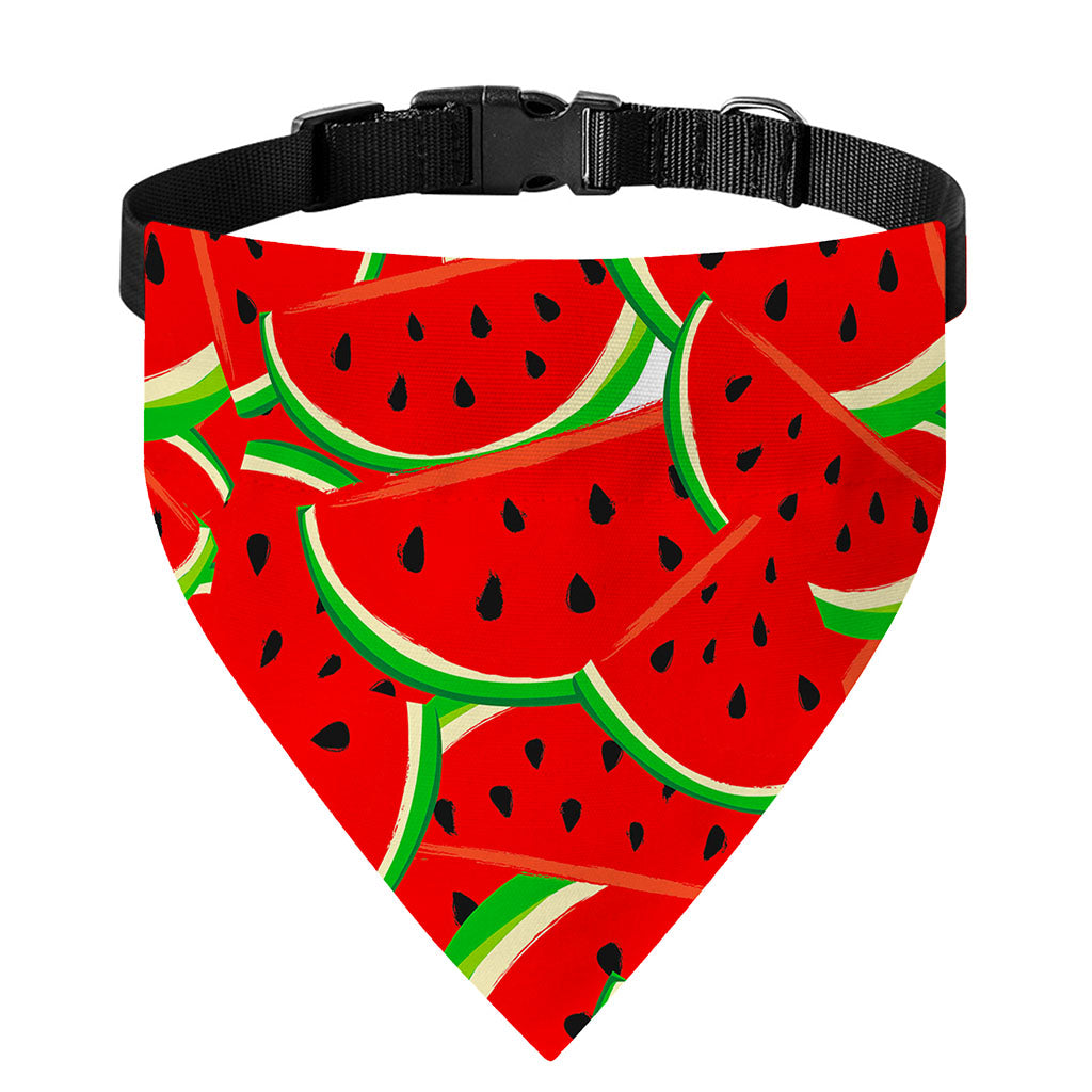 Cute Watermelon Pieces Pattern Print Over The Collar Dog Bandana