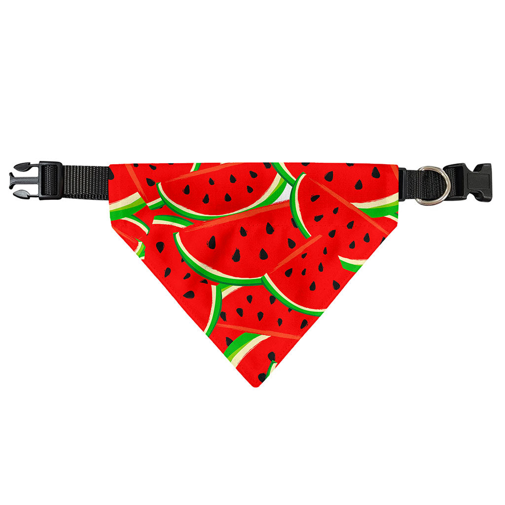 Cute Watermelon Pieces Pattern Print Over The Collar Dog Bandana