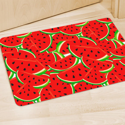 Cute Watermelon Pieces Pattern Print Polyester Doormat