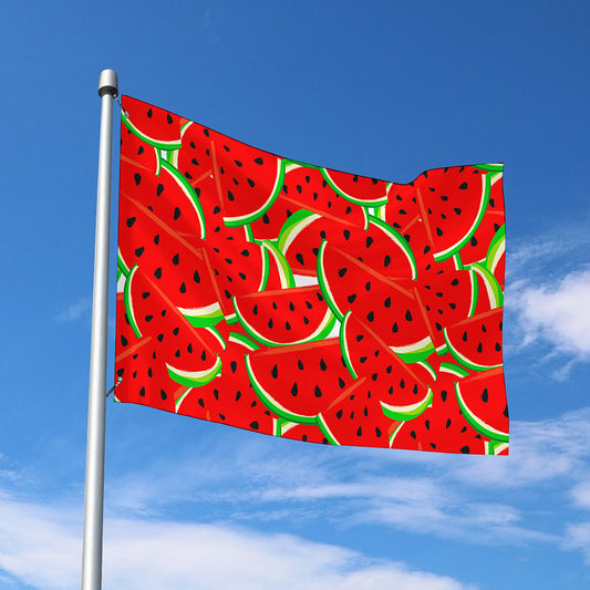 Cute Watermelon Pieces Pattern Print Polyester Flag