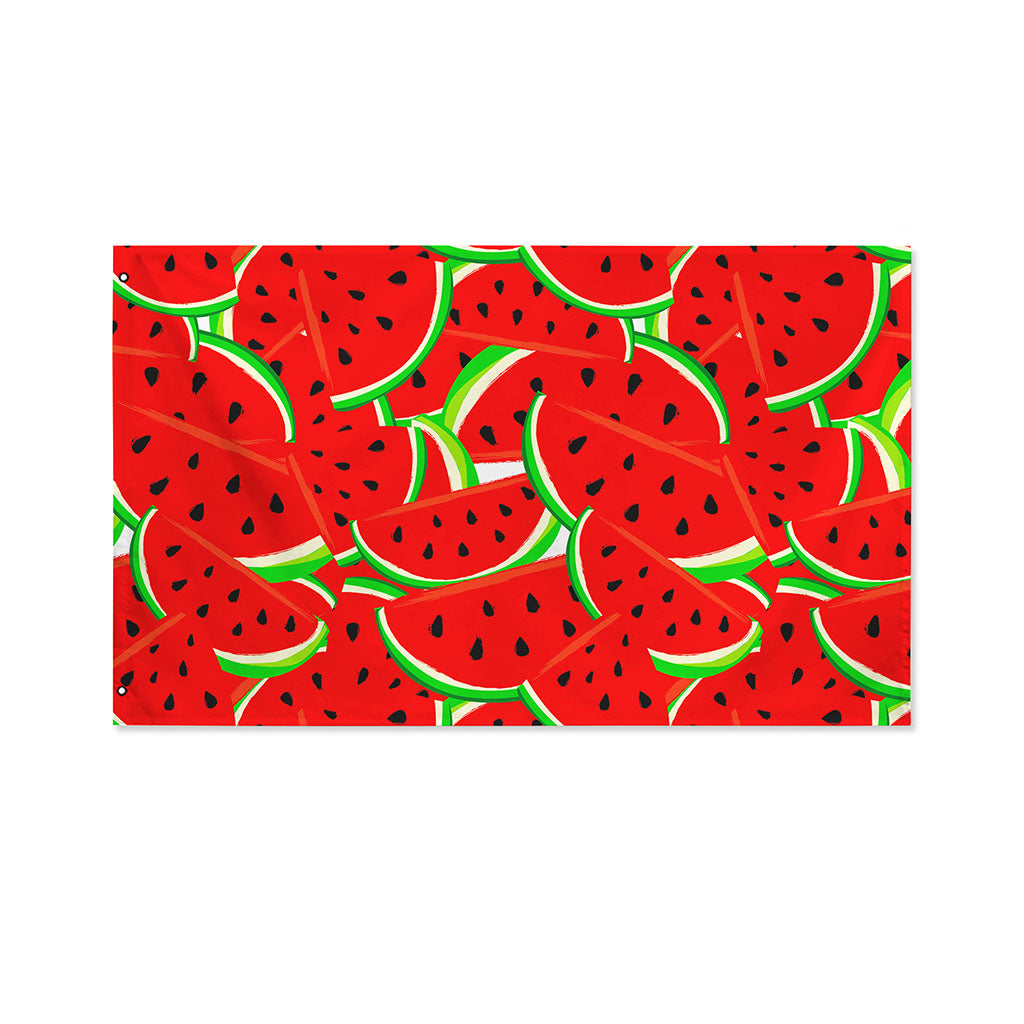 Cute Watermelon Pieces Pattern Print Polyester Flag