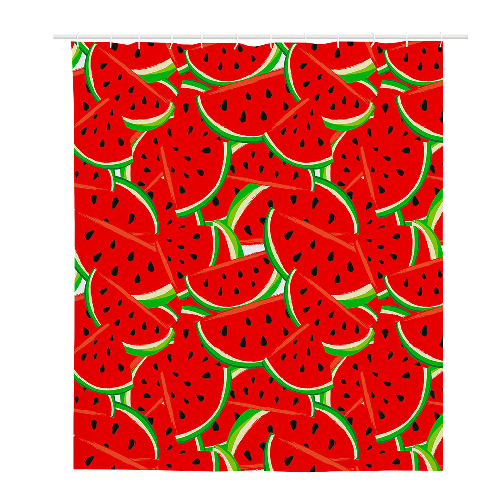 Cute Watermelon Pieces Pattern Print Polyester Shower Curtain