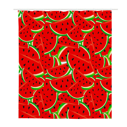 Cute Watermelon Pieces Pattern Print Polyester Shower Curtain