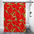 Cute Watermelon Pieces Pattern Print Premium Shower Curtain