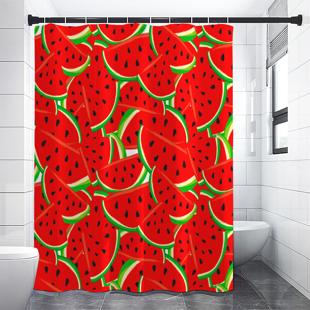 Cute Watermelon Pieces Pattern Print Premium Shower Curtain