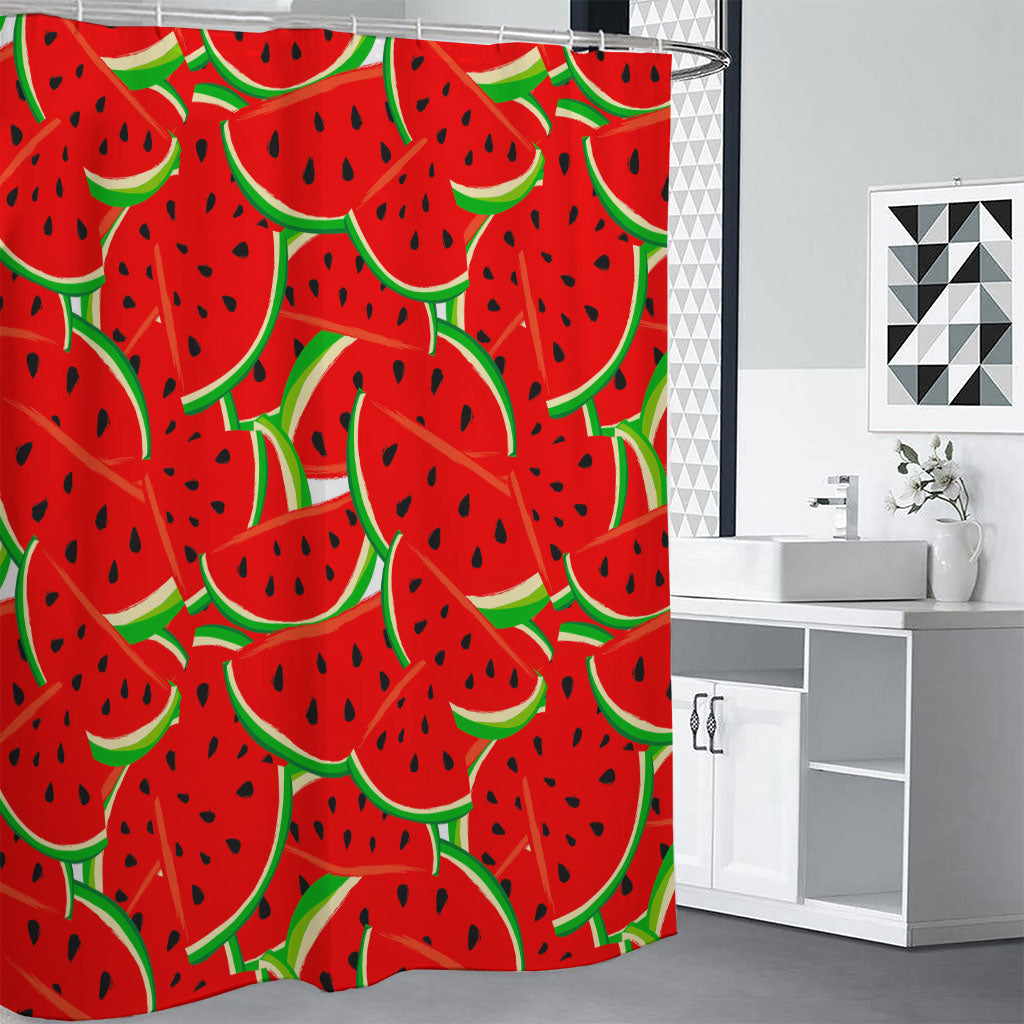 Cute Watermelon Pieces Pattern Print Premium Shower Curtain