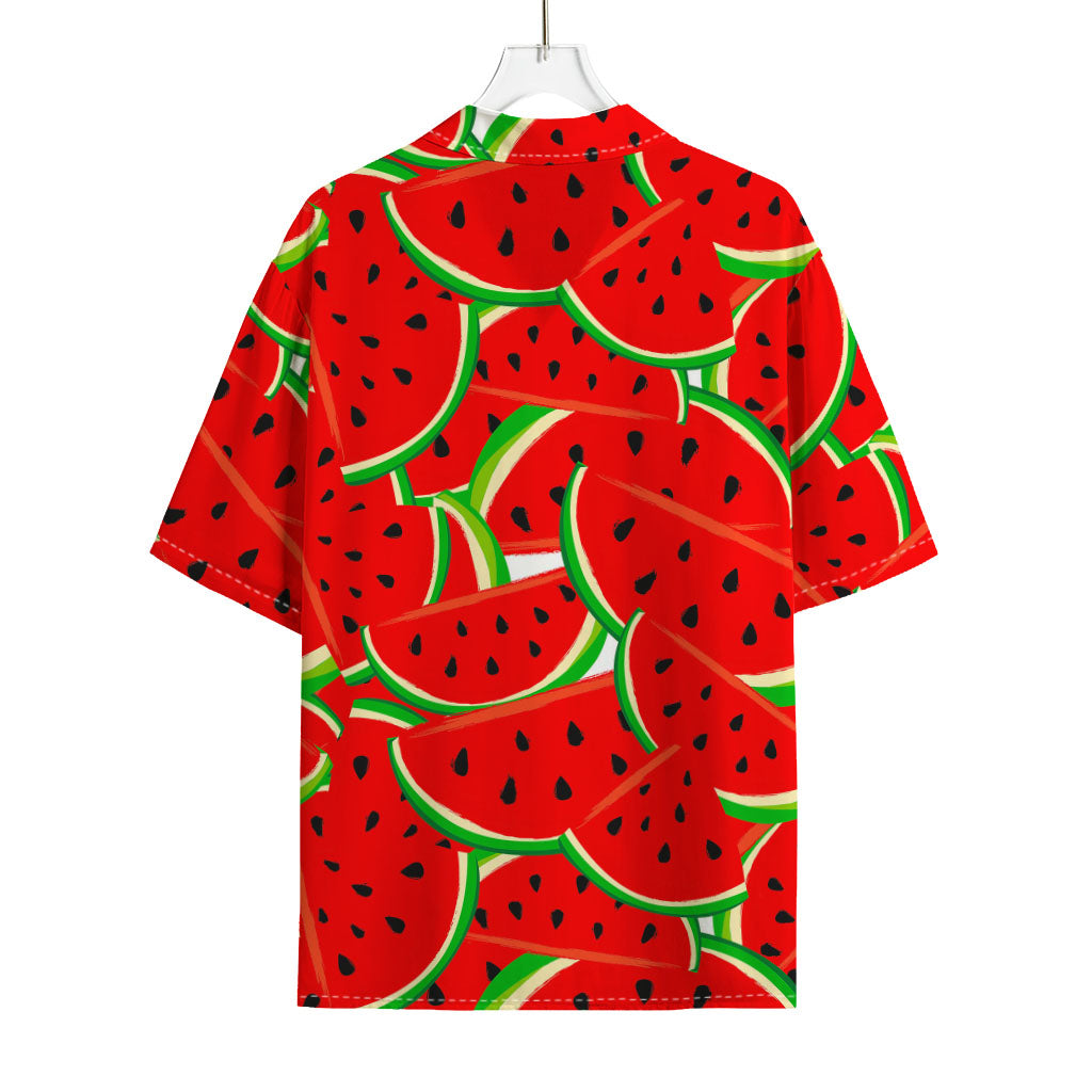Cute Watermelon Pieces Pattern Print Rayon Hawaiian Shirt