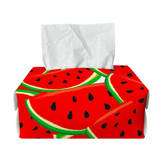 Cute Watermelon Pieces Pattern Print Rectangle Tissue Box Cover