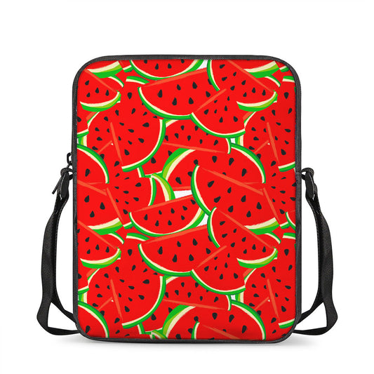 Cute Watermelon Pieces Pattern Print Rectangular Crossbody Bag
