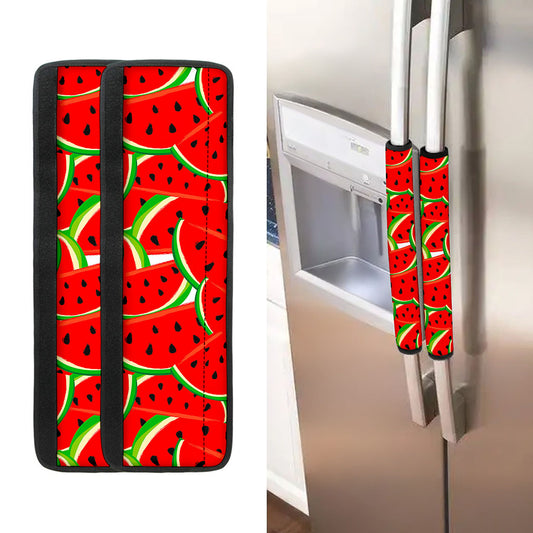 Cute Watermelon Pieces Pattern Print Refrigerator Handle Covers