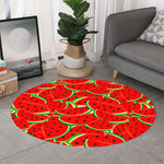Cute Watermelon Pieces Pattern Print Round Rug