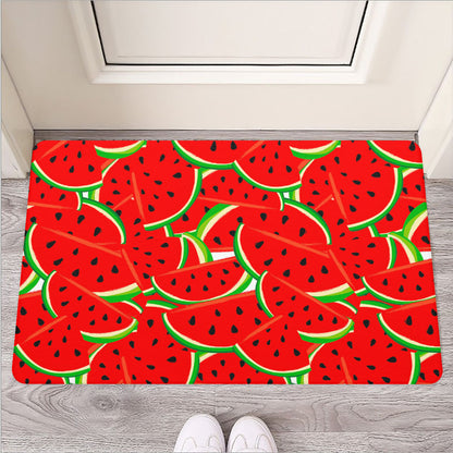 Cute Watermelon Pieces Pattern Print Rubber Doormat