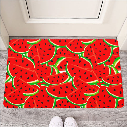 Cute Watermelon Pieces Pattern Print Rubber Doormat