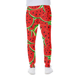 Cute Watermelon Pieces Pattern Print Scuba Joggers