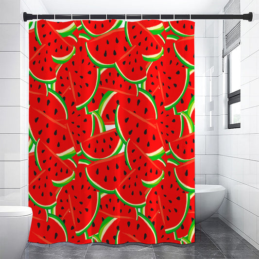 Cute Watermelon Pieces Pattern Print Shower Curtain