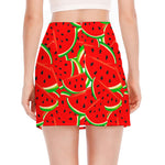 Cute Watermelon Pieces Pattern Print Side Slit Mini Skirt